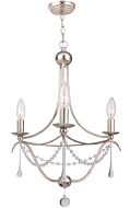 Crystorama Metro 3 Light 20 Inch Mini Chandelier in Antique Silver with Clear Glass Beads Crystals