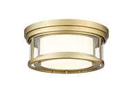 Z-Lite Willow 2-Light Flush Mount Ceiling Light In Olde Brass
