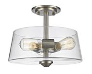 Z-Lite Annora 3-Light Semi Flush Mount Ceiling Light In Brushed Nickel