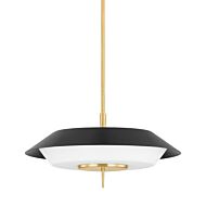 Westport 4-Light Pendant in Aged Brass with Soft Black