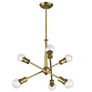 Kichler Armstrong Chandelier 6 Light in Natural Brass