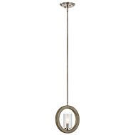 Kichler Grand Bank 9 Inch Seeded Glass Mini Pendant in Distressed Antique Gray