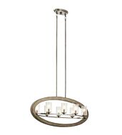 Kichler Grand Bank 36 Inch 8 Light Linear Chandelier in Distressed Antique Gray