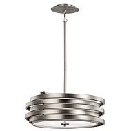 Kichler Roswell 3 Light 19.25 Inch Pendant in Brushed Nickel