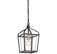 Minka Lavery Astrapia 8 Inch Pendant Light in Dark Rubbed Sienna with Aged Silver