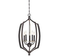 Minka Lavery Middletown 5 Light 17 Inch Pendant Light in Downton Bronze with Gold Highlights