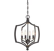 Minka Lavery Middletown 4 Light 16 Inch Transitional Chandelier in Downton Bronze with Gold Highlights