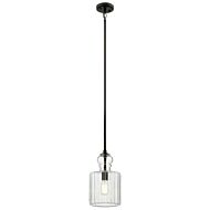 Kichler Riviera 7.75 Inch Clear Ribbed Glass Pendant in Olde Bronze