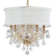 Crystorama Brentwood 6 Light 19 Inch Chandelier in Gold with Clear Spectra Crystals