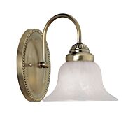 Edgemont 1-Light Bathroom Vanity Light in Antique Brass