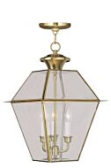Westover 3-Light Outdoor Pendant in Polished Brass