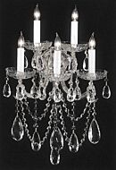 Crystorama Maria Theresa 5 Light 22 Inch Wall Sconce in Polished Chrome with Clear Swarovski Strass Crystals