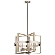 Peyton 5-Light Chandelier in White Washed Wood