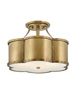 Hinkley Chance 3-Light Semi-Flush Ceiling Light In Heritage Brass