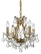 Crystorama Filmore 4 Light 13 Inch Mini Chandelier in Antique Gold with Clear Hand Cut Crystals