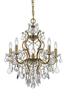 Crystorama Filmore 6 Light 25 Inch Modern Chandelier in Antique Gold with Clear Swarovski Strass Crystals