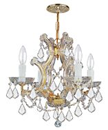Crystorama Maria Theresa 4 Light 15 Inch Mini Chandelier in Gold with Clear Swarovski Strass Crystals