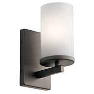 Kichler Crosby Satin Etched Cased Opal Wall Sconce in Olde Bronze