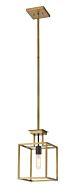Z-Lite Quadra 1-Light Mini Pendant Light In Olde Brass With Bronze