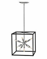 Hinkley Aros 9-Light Pendant In Black With Polished Nickel Accents