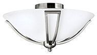 Hinkley Bolla 2-Light Flush Mount Bathroom Vanity Light In Brushed Nickel