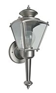Beveled Glass Lantern 1-Light Wall Lantern in Pewter