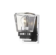 Z-Lite Jackson 1-Light Wall Sconce In Chrome With Matte Black