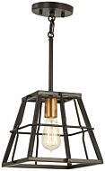 Minka Lavery Keeley Calle 10 Inch Pendant Light in Painted Bronze with Natural Brush