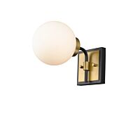 Z-Lite Parsons 1-Light Wall Sconce In Matte Black With Olde Brass