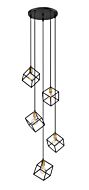 Z-Lite Vertical 5-Light Pendant Light In Bronze With Olde Brass