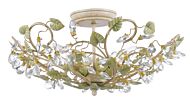 Crystorama Josie 5 Light 21 Inch Ceiling Light in Champagne Green Tea with Clear Hand Cut Crystals