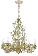 Crystorama Josie 6 Light 26 Inch Traditional Chandelier in Champagne Green Tea with Clear Hand Cut Crystals