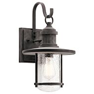 Kichler Riverwood 16.75 Inch Outdoor Wall Sconce in Weathered Zinc