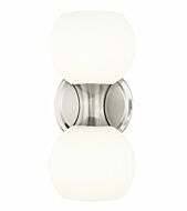 Artemis 2-Light Wall Sconce in Brushed Nickel