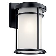 Toman 1-Light Outdoor Wall Mount in Black