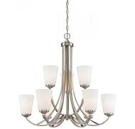 Minka Lavery Overland Park 9 Light Two Tier Chandelier in Brushed Nickel