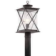 Kichler Argyle 1 Light Outdoor Post Lantern in Weathered Zinc