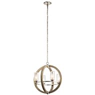 Kichler Grand Bank 4 Light Outdoor Rustic Chandelier in Distressed Antique Gray
