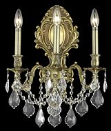 Monarch 3-Light Wall Sconce in French Gold