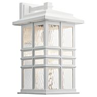 Beacon Square 1-Light Outdoor Wall Mount in White