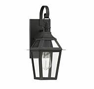 Savoy House Jackson 1 Light Outdoor Wall Lantern in Matte Black with Gold Highlights