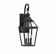 Savoy House Jackson 3 Light Outdoor Wall Lantern in Matte Black with Gold Highlights
