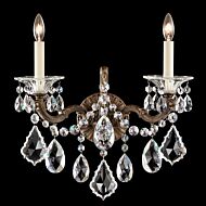 Schonbek La Scala 2 Light Wall Sconce in Heirloom Bronze with Clear Heritage Crystals