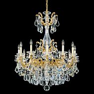 Schonbek La Scala 12 Light Chandelier in Heirloom Gold with Clear Heritage Crystals