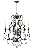 Crystorama Ashton 6 Light 27 Inch Traditional Chandelier in English Bronze with Clear Hand Cut Crystals