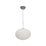 Access Callisto 2 Light Ribbed Glass Pendant in Brushed Steel
