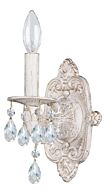 Crystorama Paris Market 10 Inch Wall Sconce in Antique White with Clear Swarovski Strass Crystals