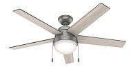 Anslee 2-Light 52" Ceiling Fan in Matte Silver