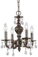 Crystorama Paris Market 4 Light 16 Inch Mini Chandelier in Venetian Bronze with Clear Hand Cut Crystals