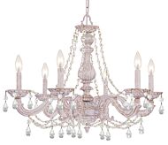 Crystorama Paris Market 6 Light 22 Inch Transitional Chandelier in Antique White with Clear Hand Cut Crystals